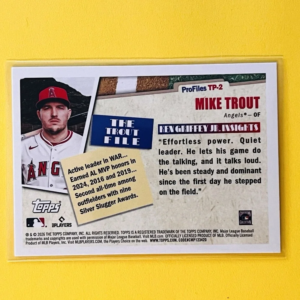 2026 Topps Series 1 Mike Trout ProFiles TP-2 Angels‎ Ken Griffey Jr Insights